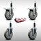 Service Caster 5'' SS Gray Poly Swivel 1'' Expanding Stem Caster Set 2 Total Lock Brakes, 4PK SCC-SSEXTTL20S514-PPUB-2-S-2-1 - alternate 4